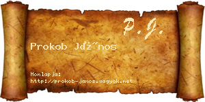 Prokob János névjegykártya
